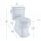 Toto Guinevere 1.28 GPF One Piece Elongated Toilet with Tornado Flush MS974224CEFG#01 - alternate 3